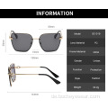 Neue Art und Weise Katzenaugen-Sonnenbrille mit großem Rahmen Europäische und amerikanische Trendfrauen-Metall-Sonnenbrille net Rote Sonnenbrille s21019